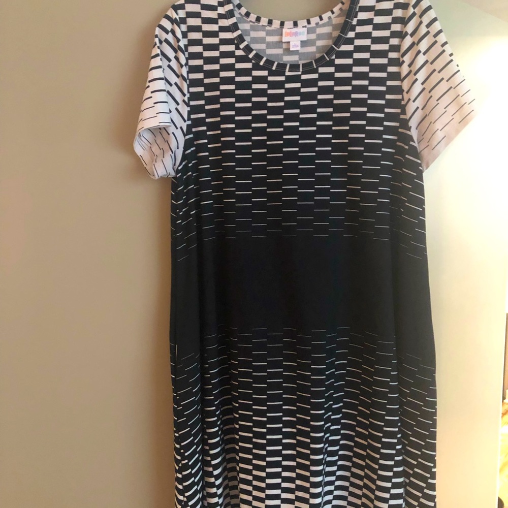 LuLaRoe White/Black Ombre Carly Dress
